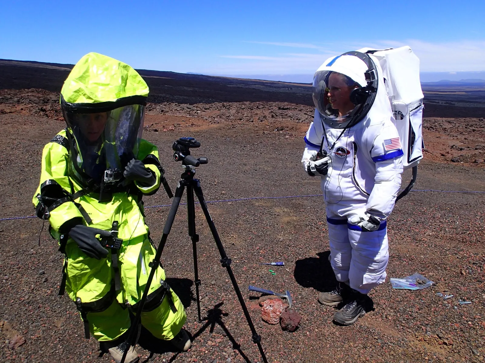 A person in a spacesuit at a simulated Martian habitat (file photograph)