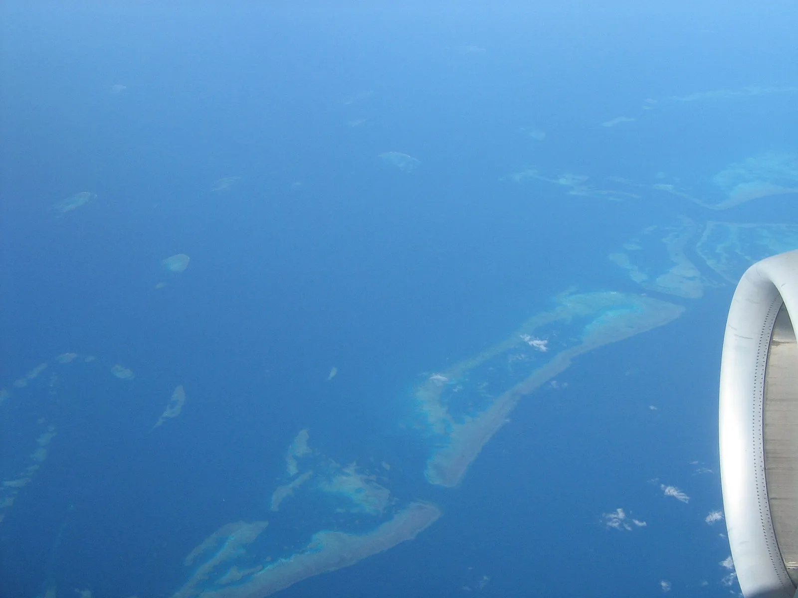 An aerial view of part of the Great Barrier Reef off Queensland, Australia