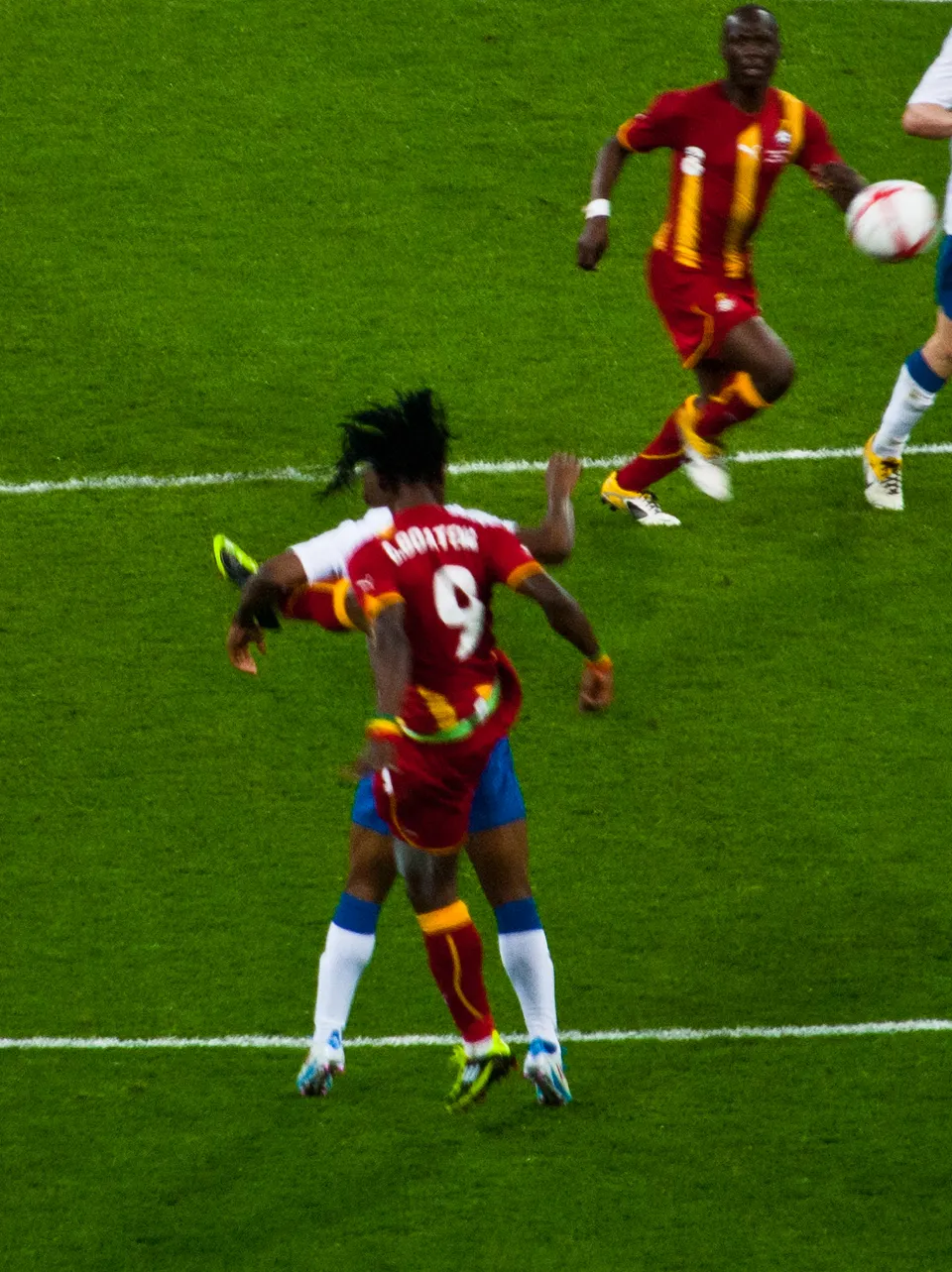 A Ghana player in action against England