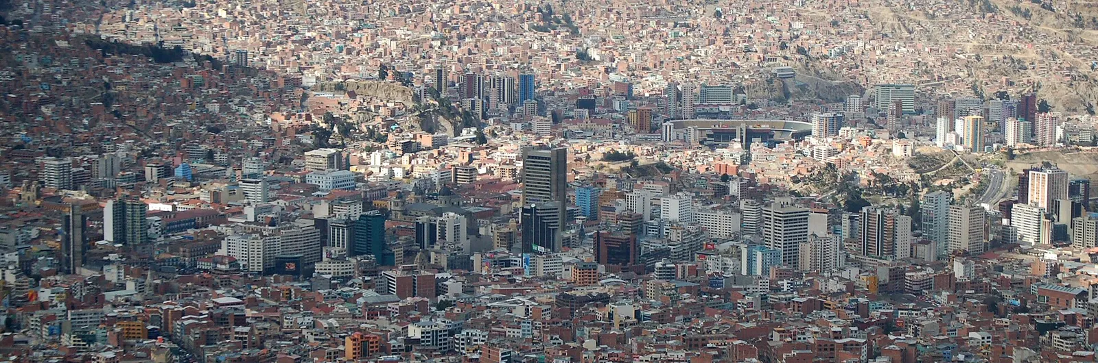 The skyline of La Paz, Bolivia