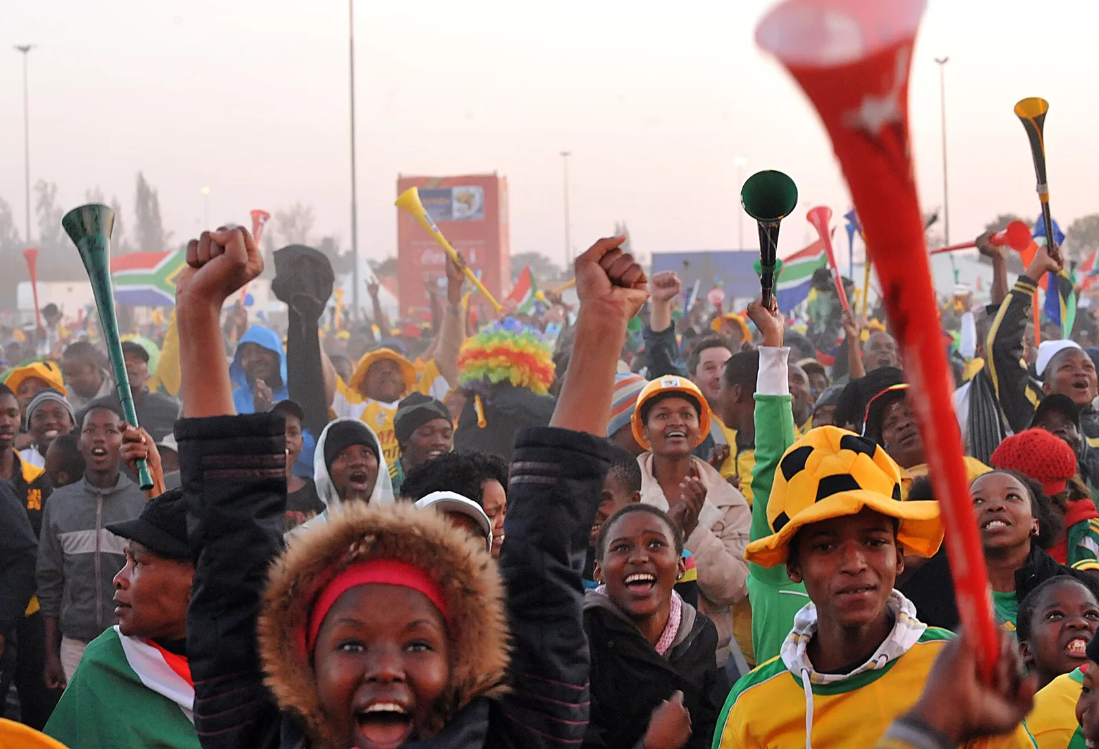 Fans watch a World Cup match on a big screen (file photograph)