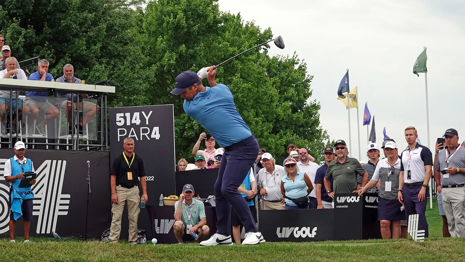 A player competing at a LIV Golf event