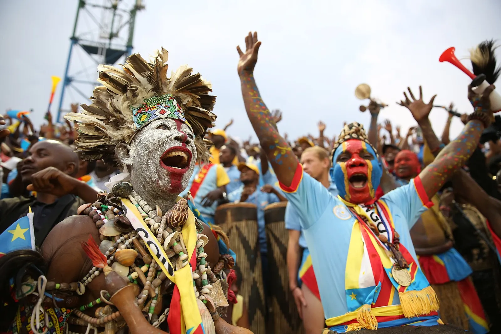 Congolese football supporters celebrate (file photograph)