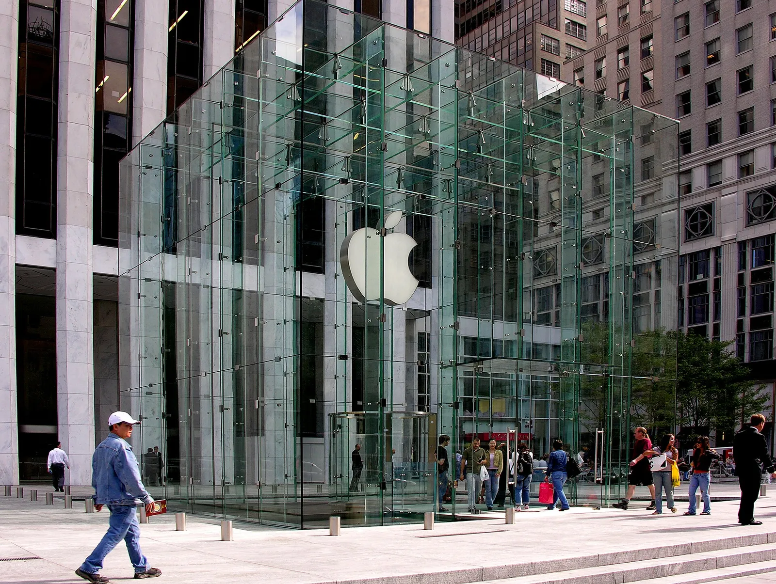 The glass-cube Apple Store on Fifth Avenue in New York (file image)
