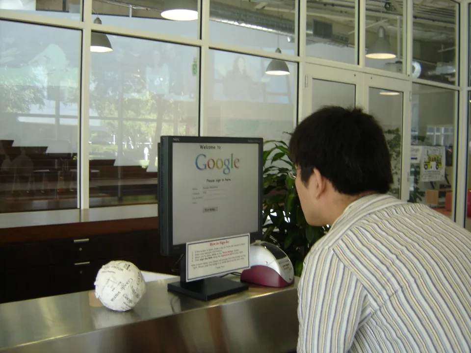A Google sign at the company's headquarters in California