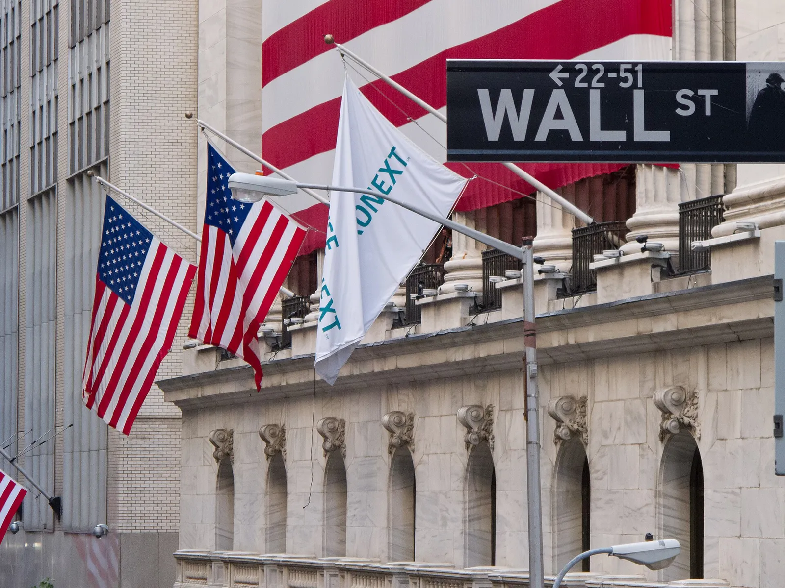 The New York Stock Exchange on Wall Street (file image)