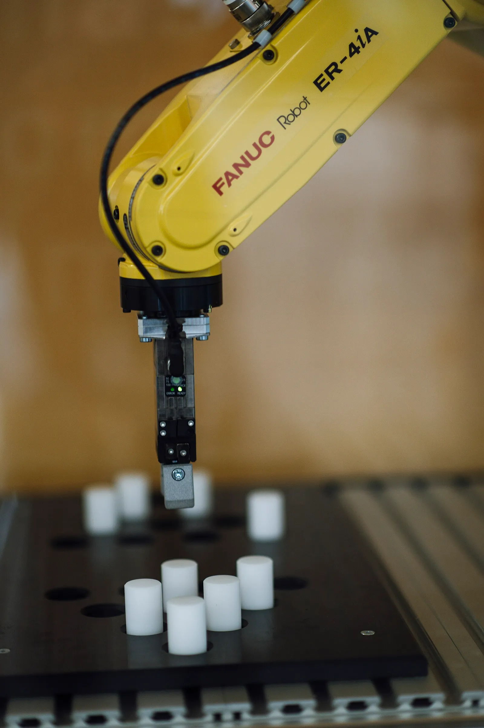 An industrial robot arm in a factory (file photo)