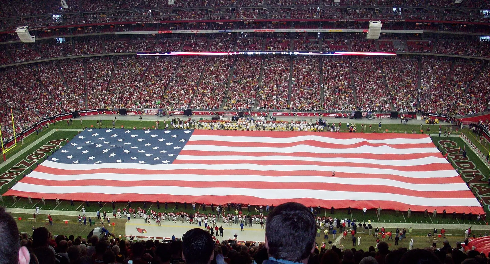 An NFL game in progress