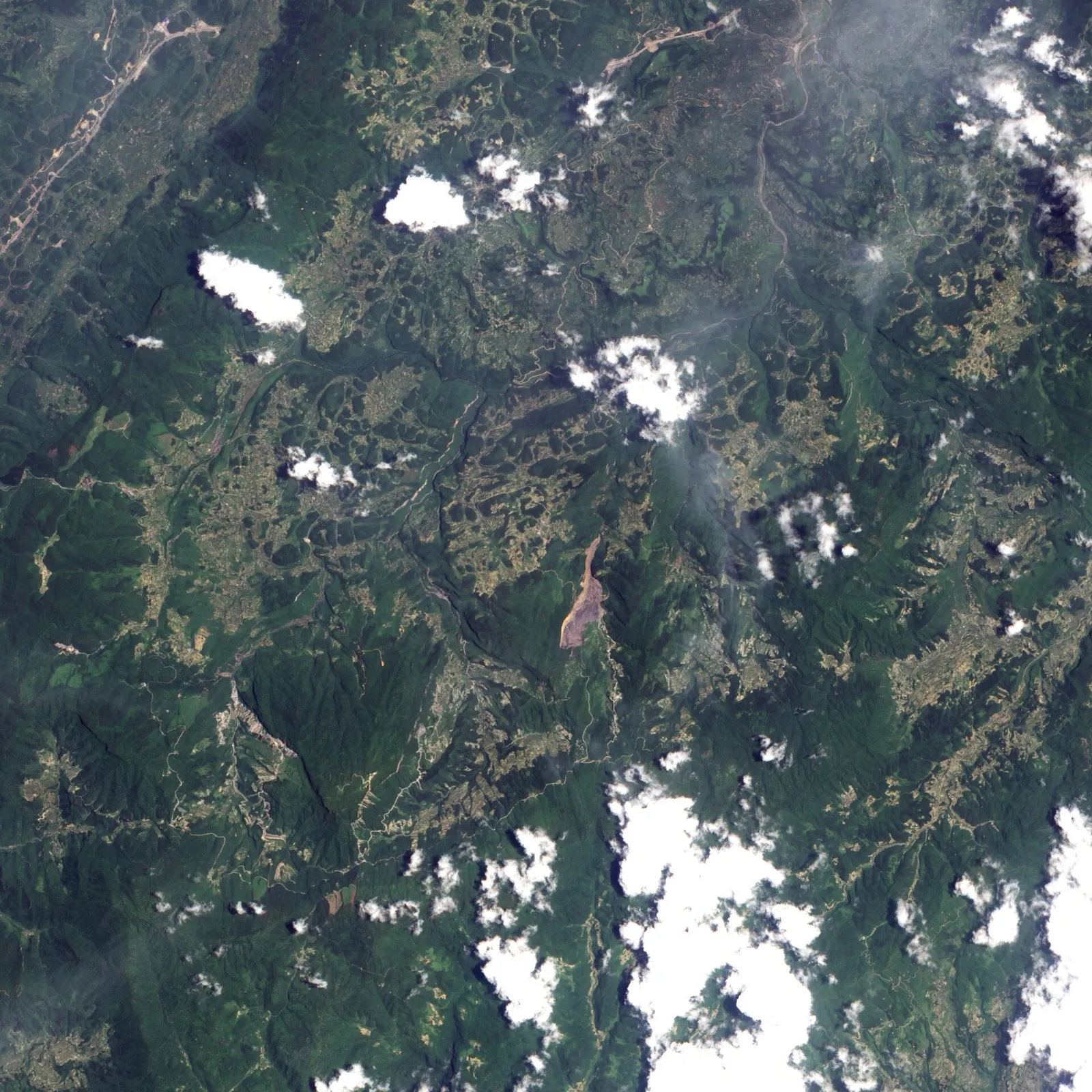 A landslide scar on a hillside in southern China (file image)