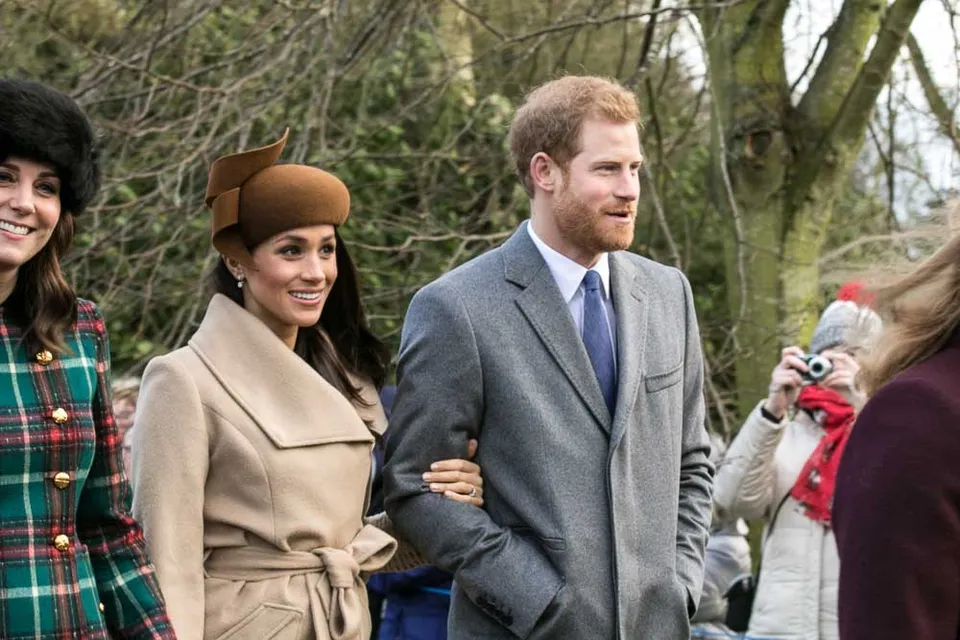 Prince Harry and Meghan at Sandringham on Christmas Day 2017