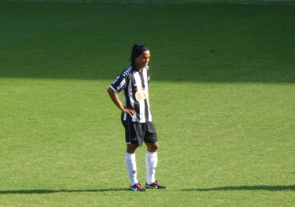 Ronaldinho in action during a match