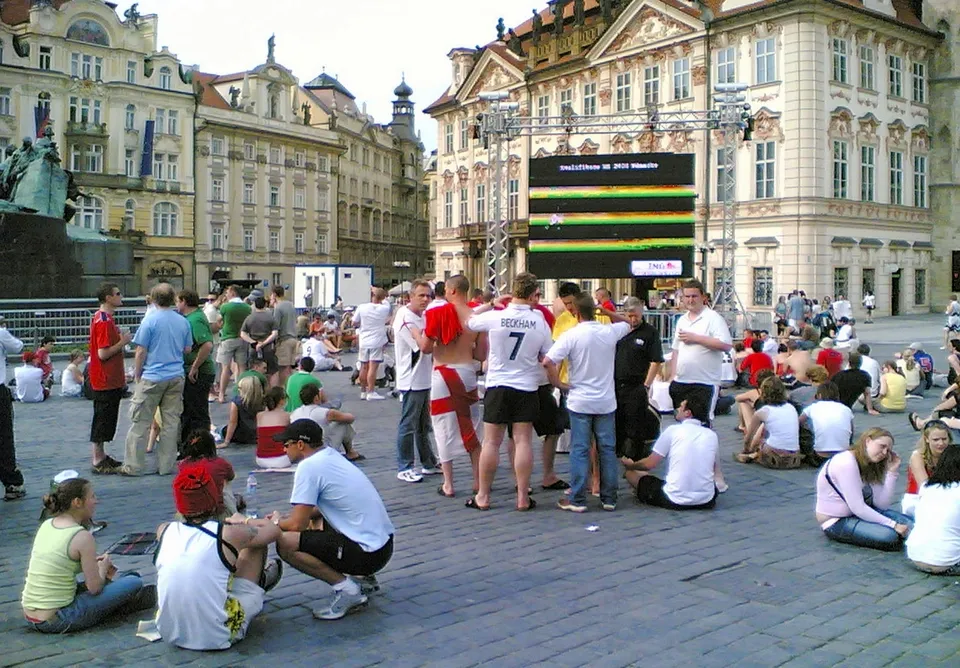 England fans watch a World Cup match at a public screening (file image)