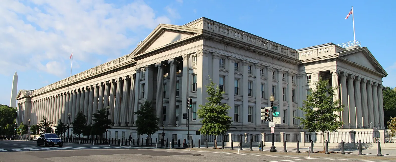 The US Treasury Building in Washington, DC