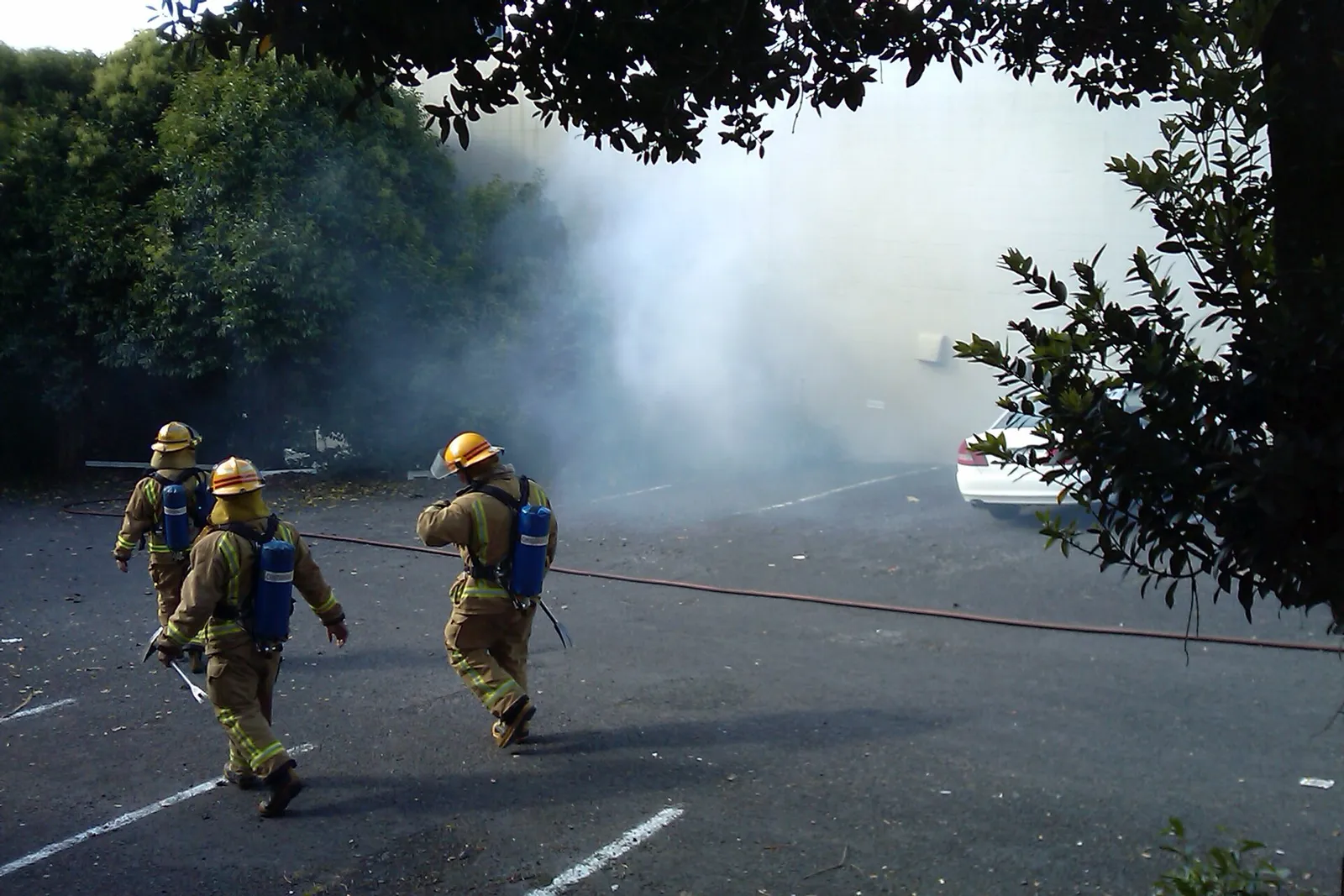 Firefighters at the scene of a blaze (file image)