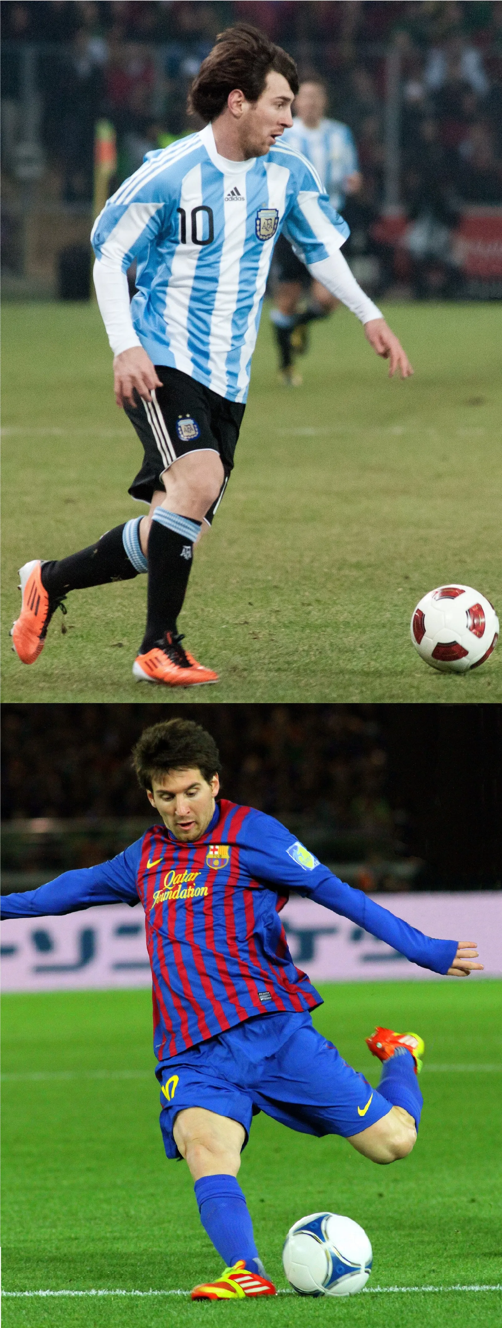 Lionel Messi in an Argentina shirt