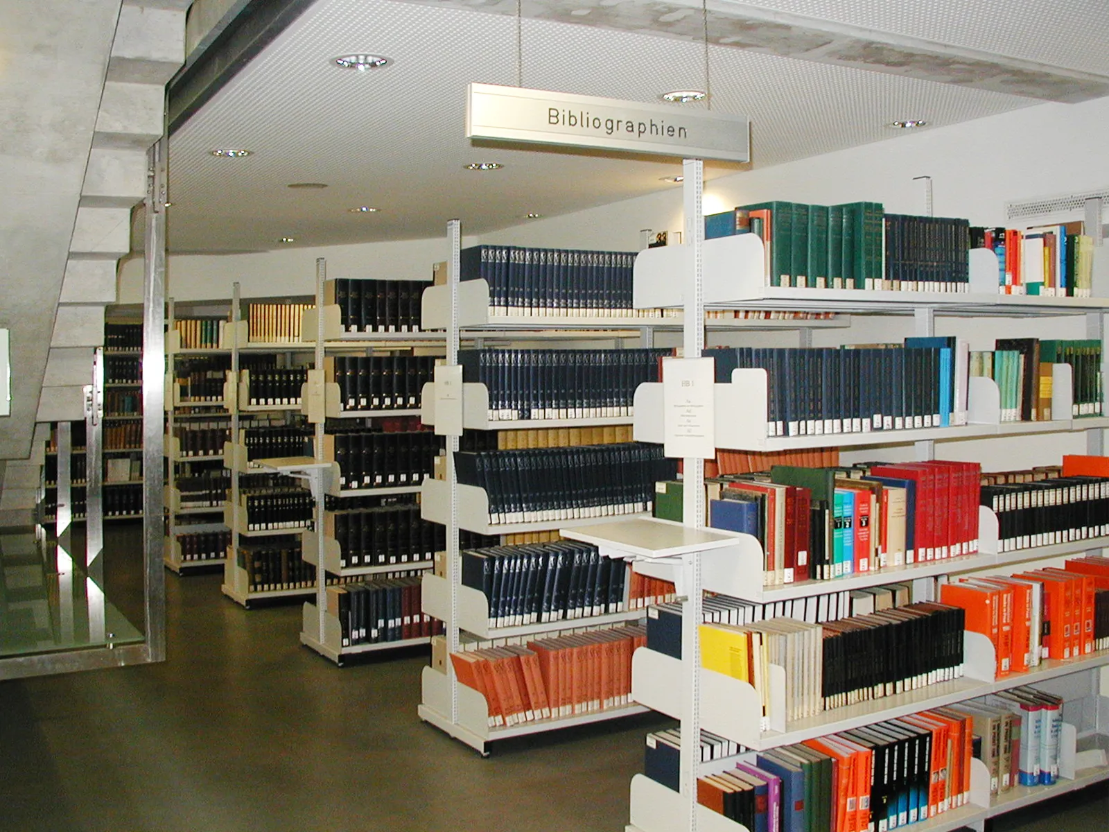 Shelves of books in a library