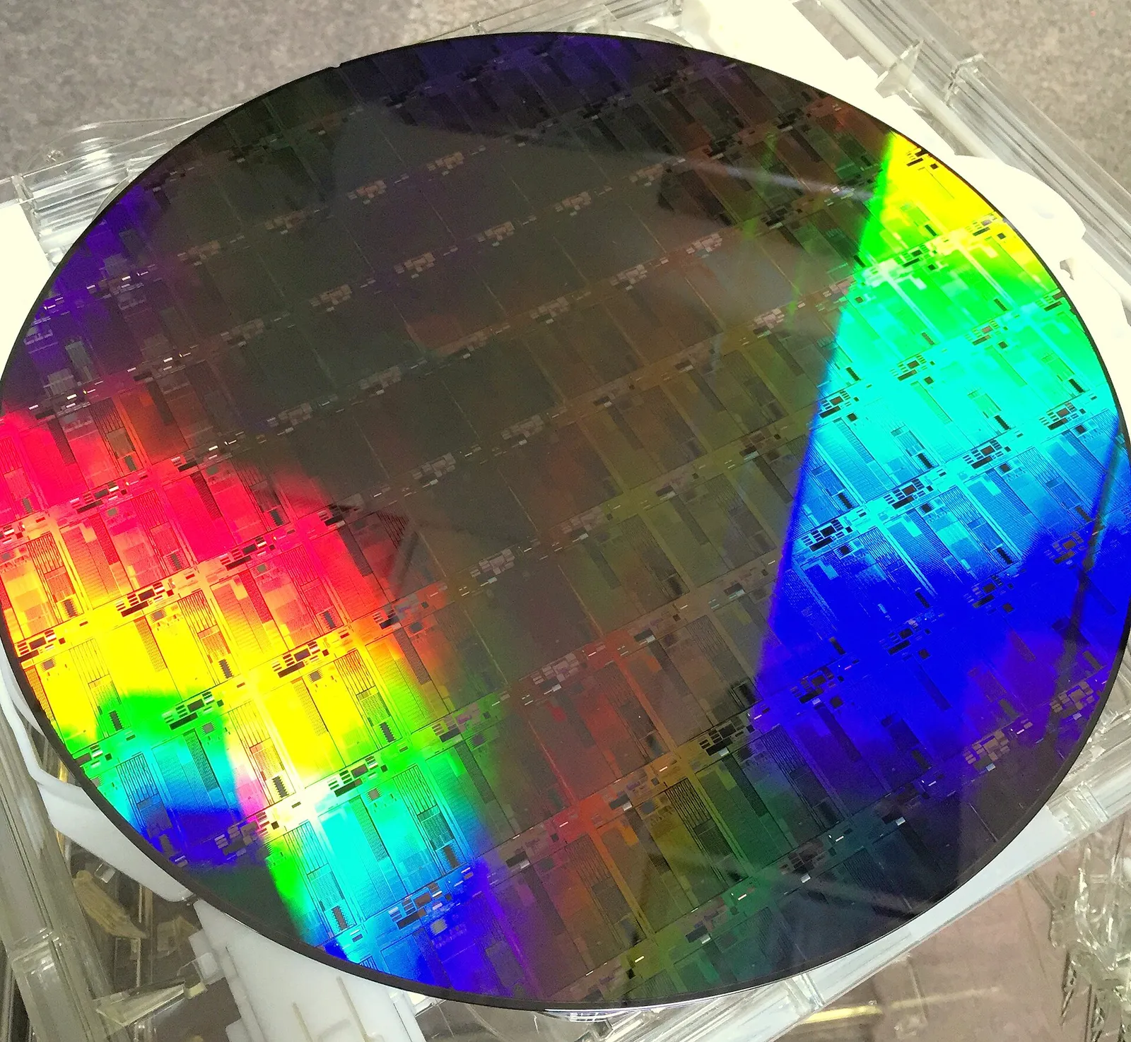 A 300mm silicon wafer of the kind used to make advanced chips