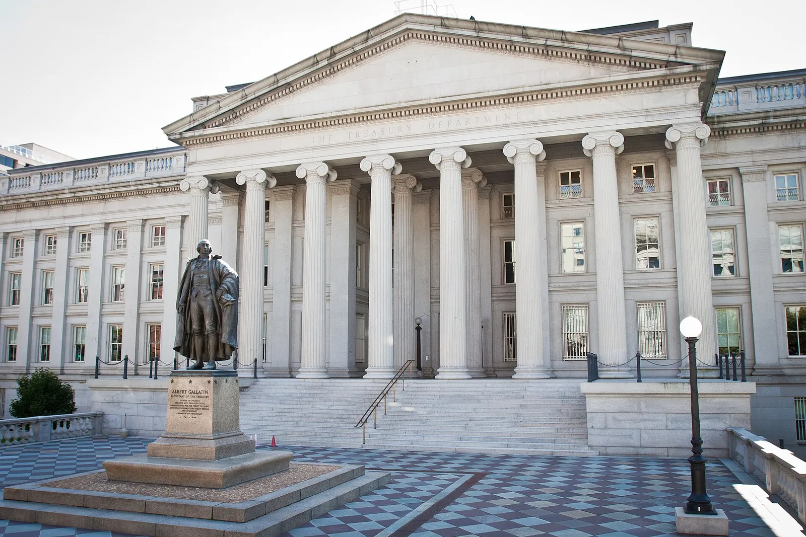 The US Treasury Department building in Washington, DC