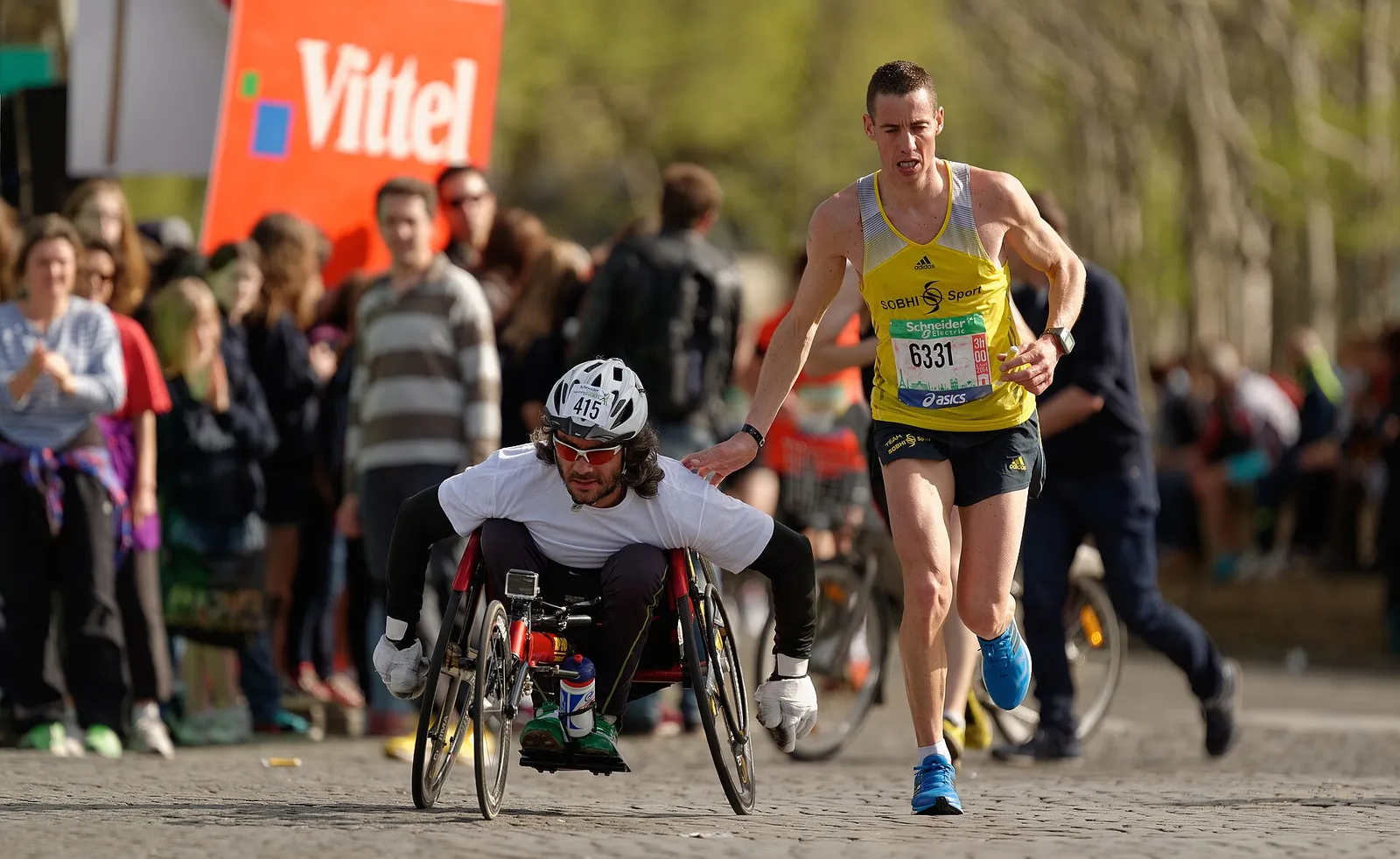 A long-distance runner during a marathon