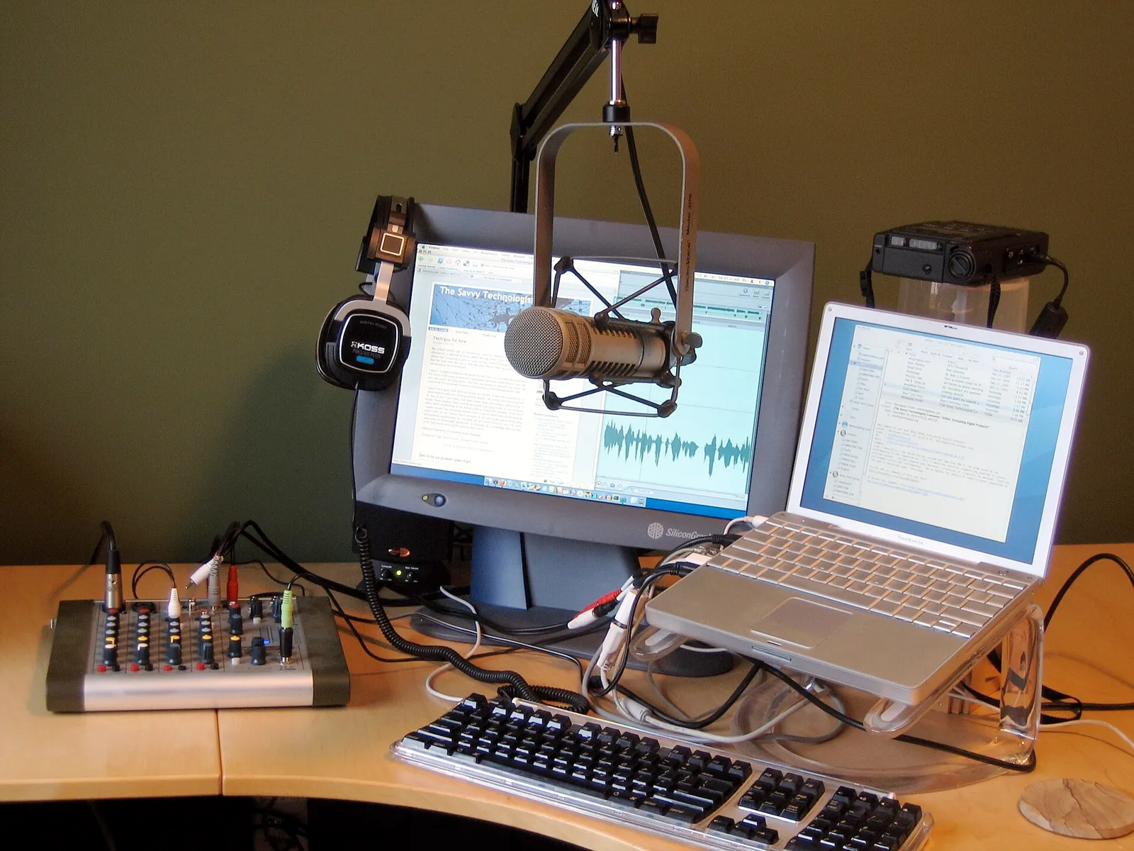A home creator studio with cameras and microphones