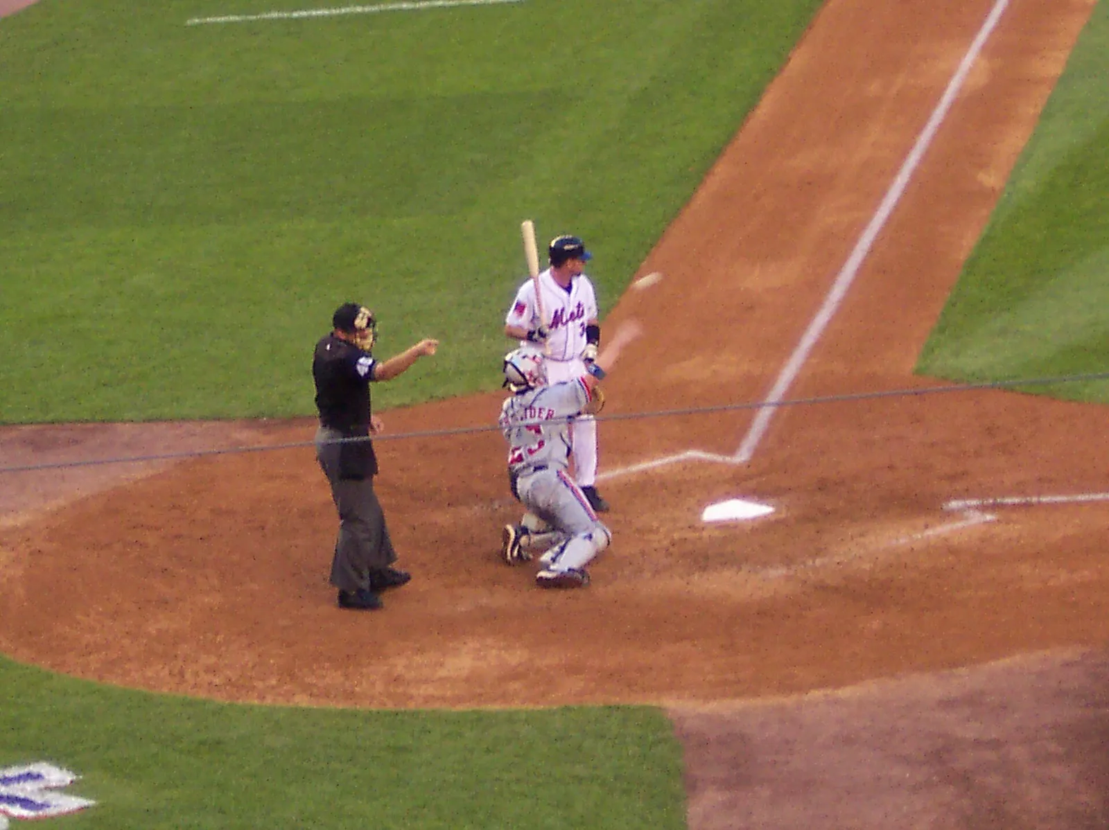 A Major League Baseball catcher and batter at the plate (file image)