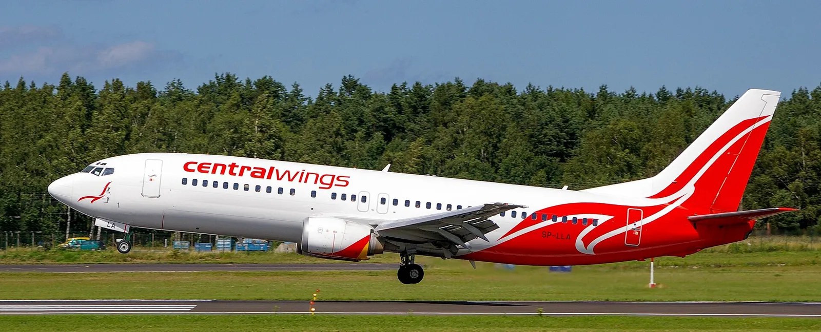 A Boeing 737 airliner at an airport