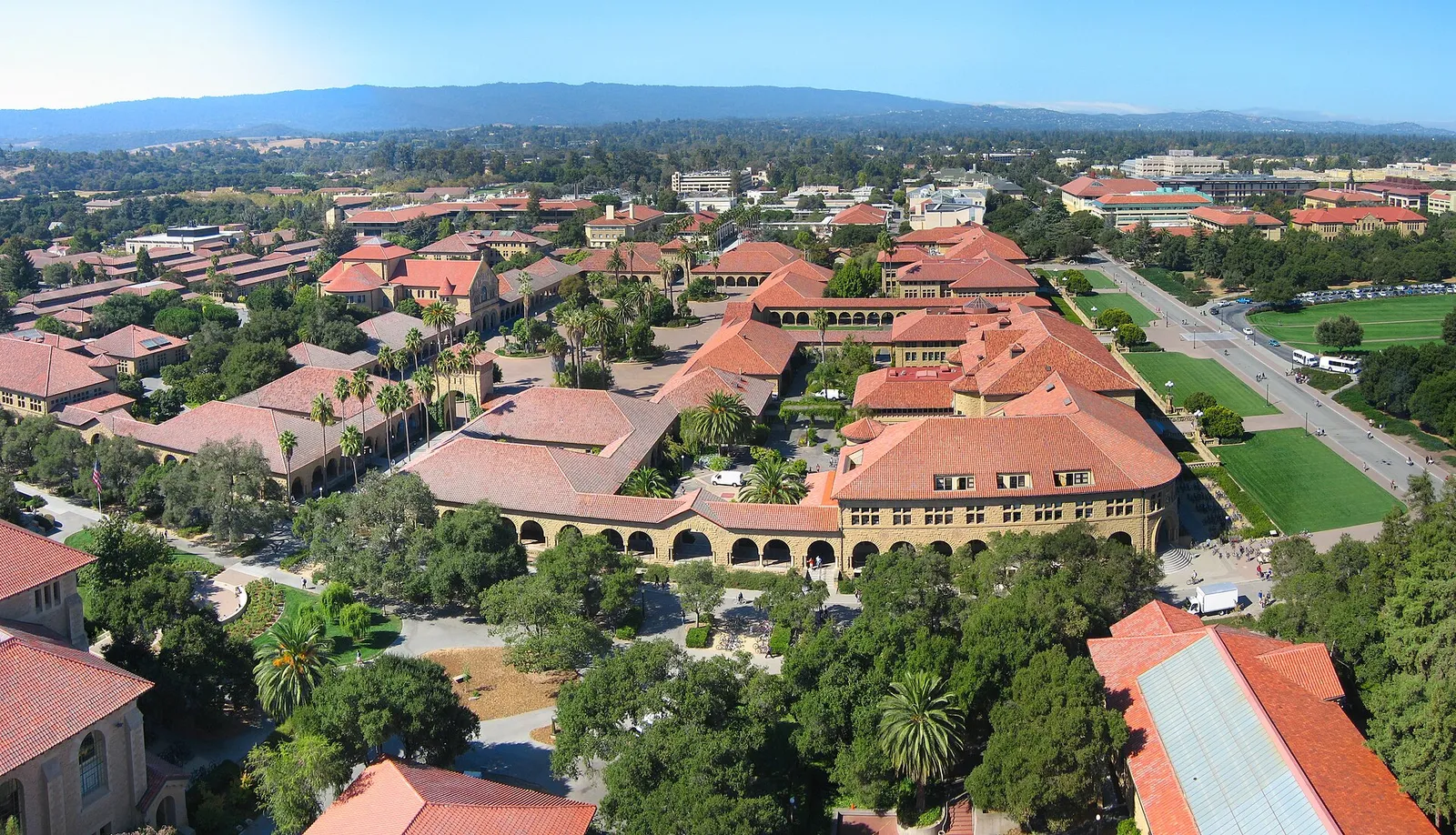 Stanford University campus seen from above