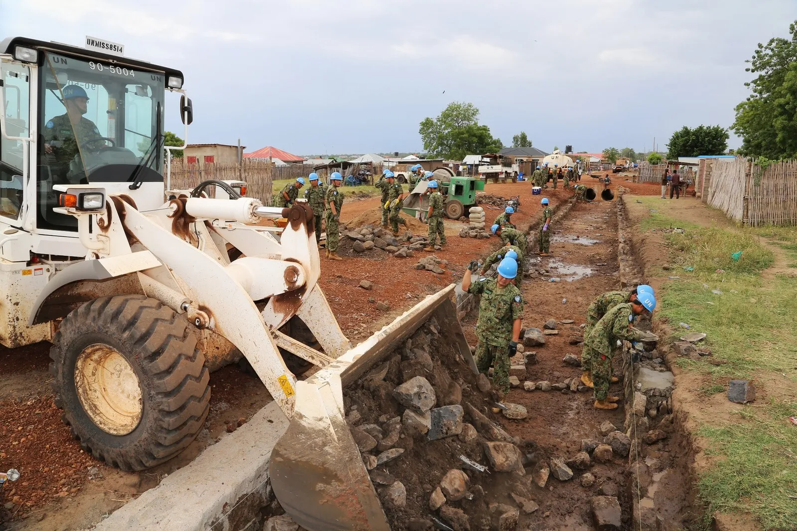 UNMISS personnel carrying out road maintenance in South Sudan