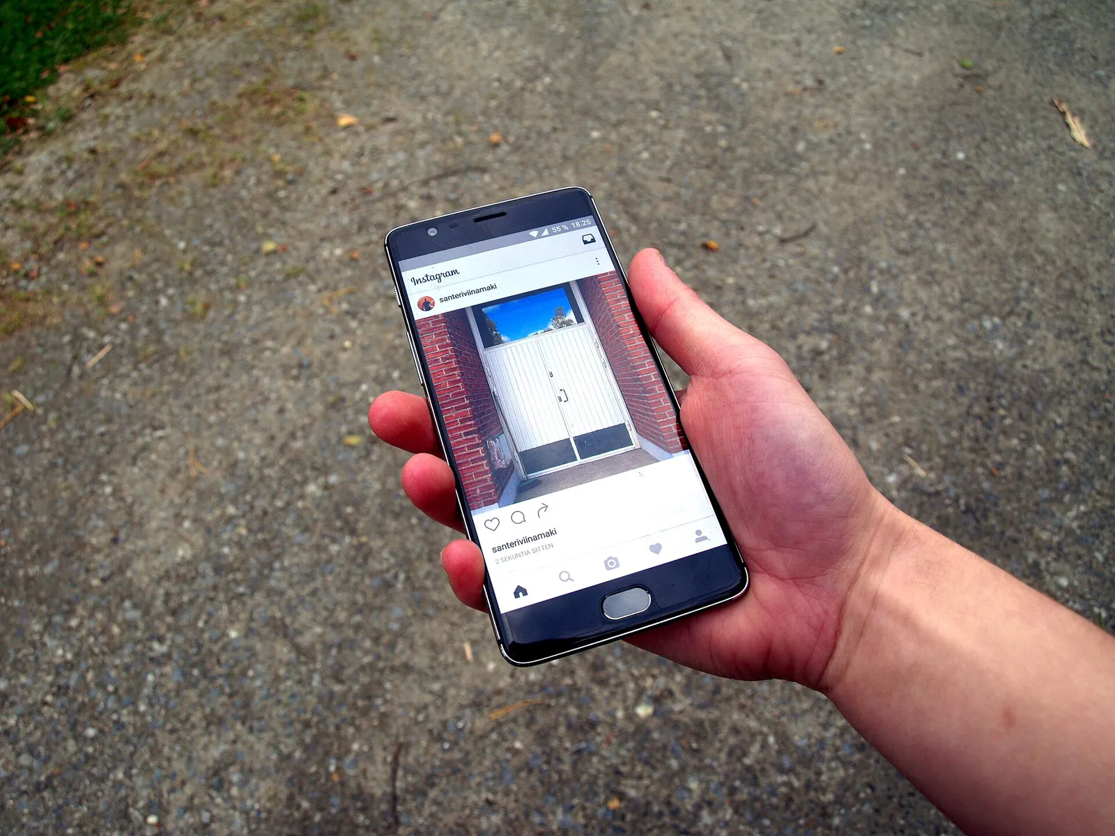 A social media app on a smartphone (file image)