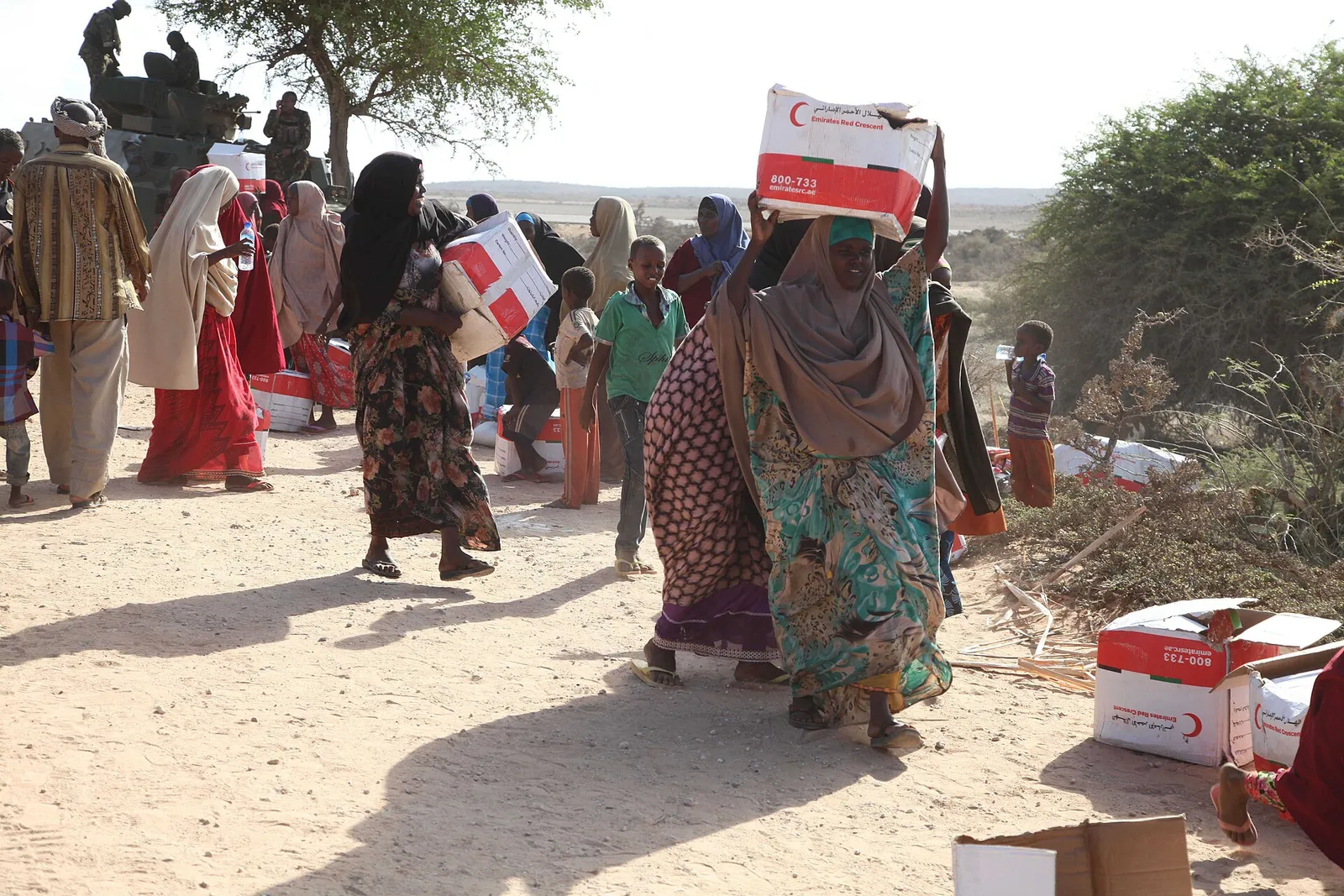 A food distribution in Somalia