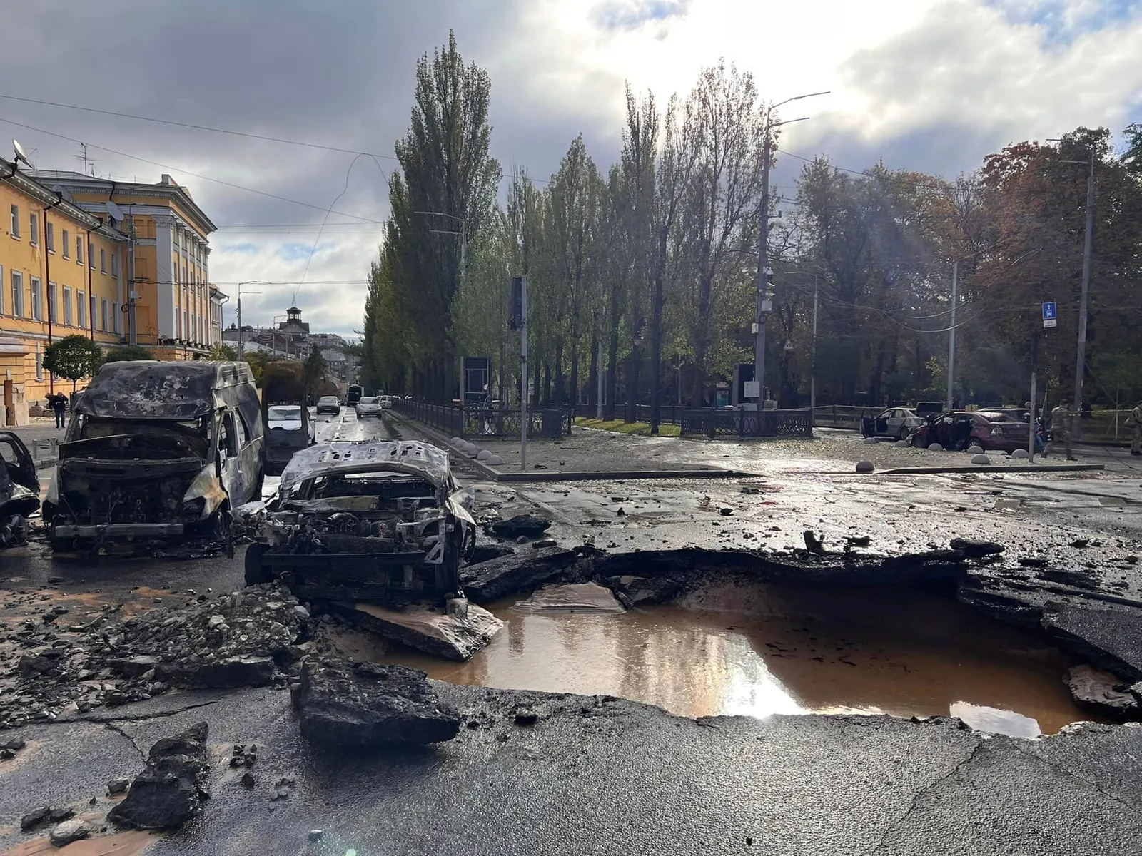 Damage in Kyiv after an earlier Russian strike (file photograph, 2022)