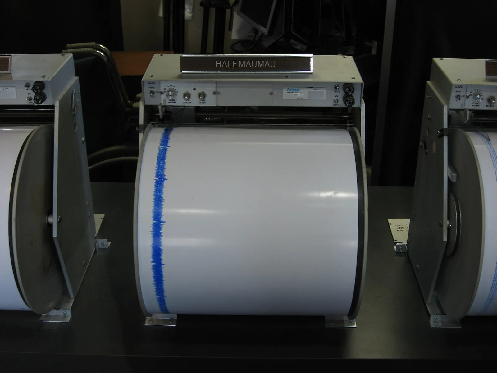 A seismometer on display, used to record earthquakes