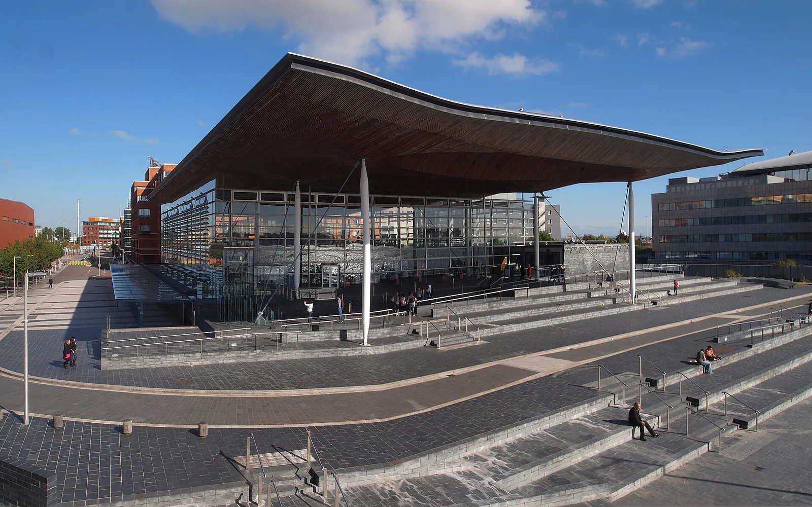 The Senedd, the Welsh Parliament building in Cardiff Bay