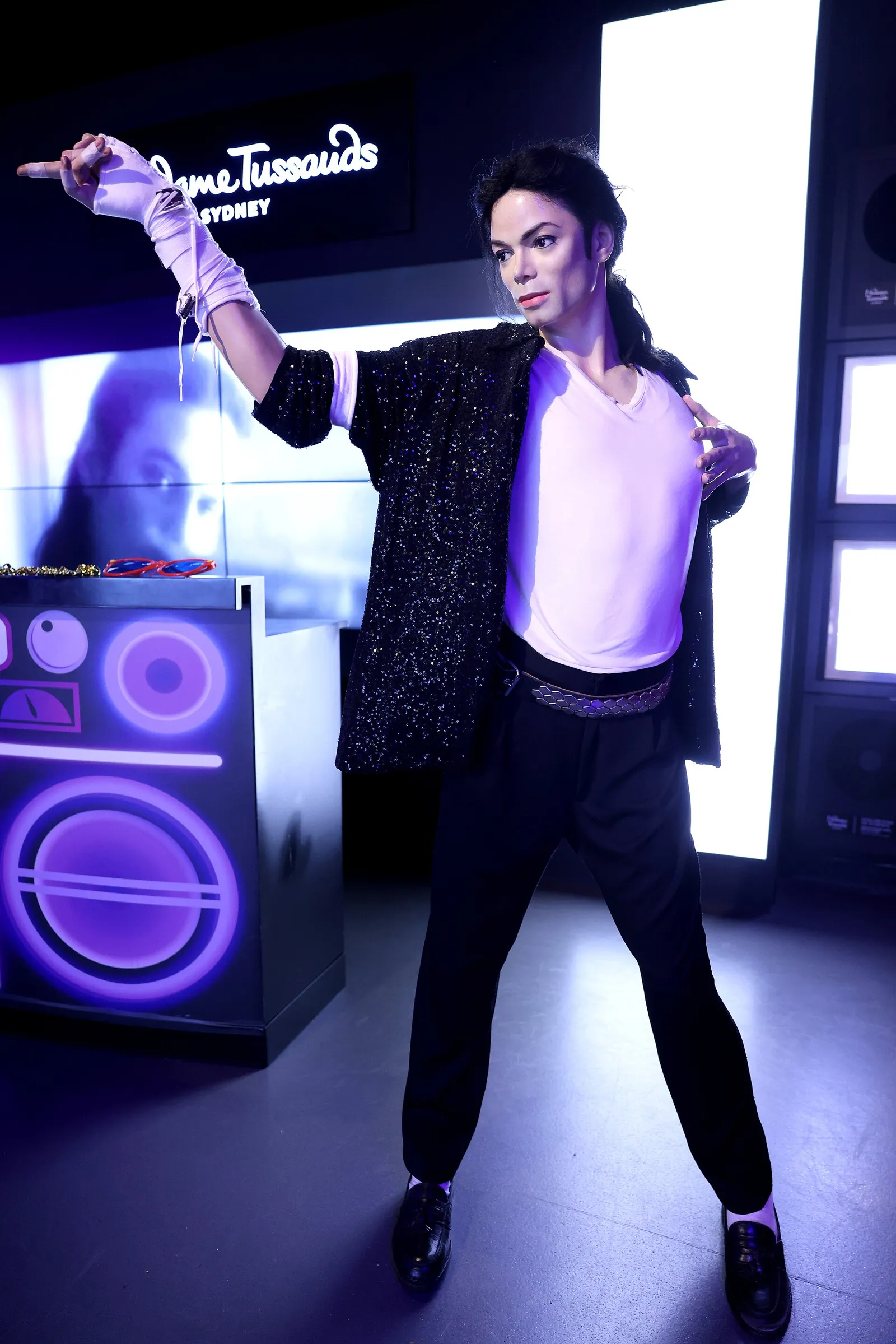 A wax figure of Michael Jackson