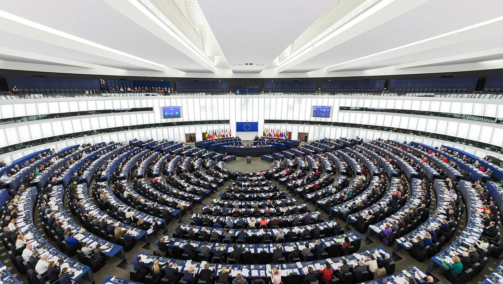 The European Parliament hemicycle in Strasbourg (illustrative)
