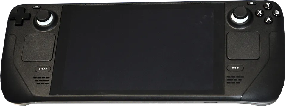 A Valve Steam Deck handheld gaming device
